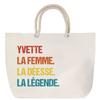 Beach Bag - PLANETEE - Yvette Goddess Legend Vintage - Natural Cotton - Rope Handle - Printed In France