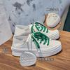 Little White Shoes Women's Spring Thick-soled Heightening Soft Leather Versatile Two-color Lace-up Casual Board Shoes Student Single Shoes