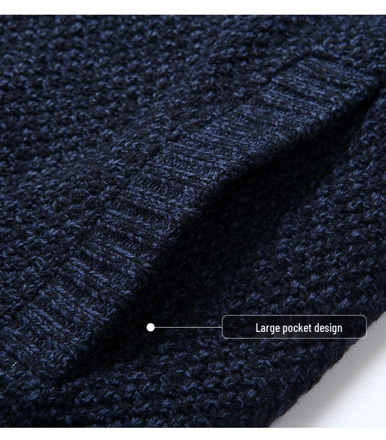 Cardigan Caldo Foderato in Pile con Collo a Incrocio Stile Urbano da Uomo 2025 - Collezione Autunno/Inverno