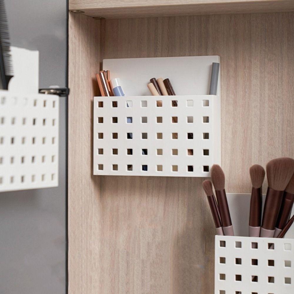 Wall Mounted Magnetic Storage Box Plastic Tableware Container Multipurpose Pen Holder  Bathroom