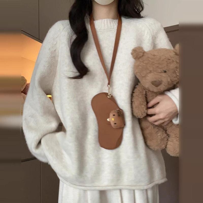 

Loose Pullover Women s Autumn and Winter 2024 New Arrival Lazy Fancy Thickened Inner Wear Base Knitwear Tops Apricot S