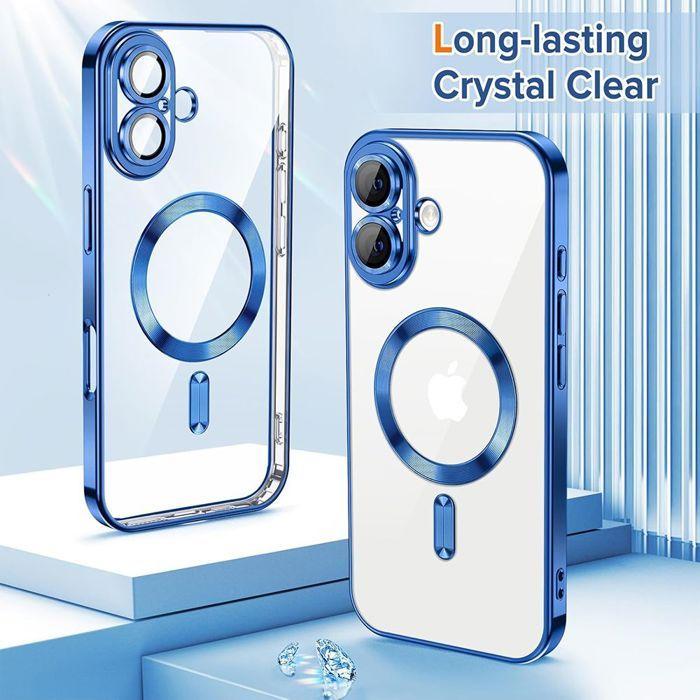 Protective Case - BOOLING - for iPhone 17 - Silicone with Glittering Blue Magnetic Circle