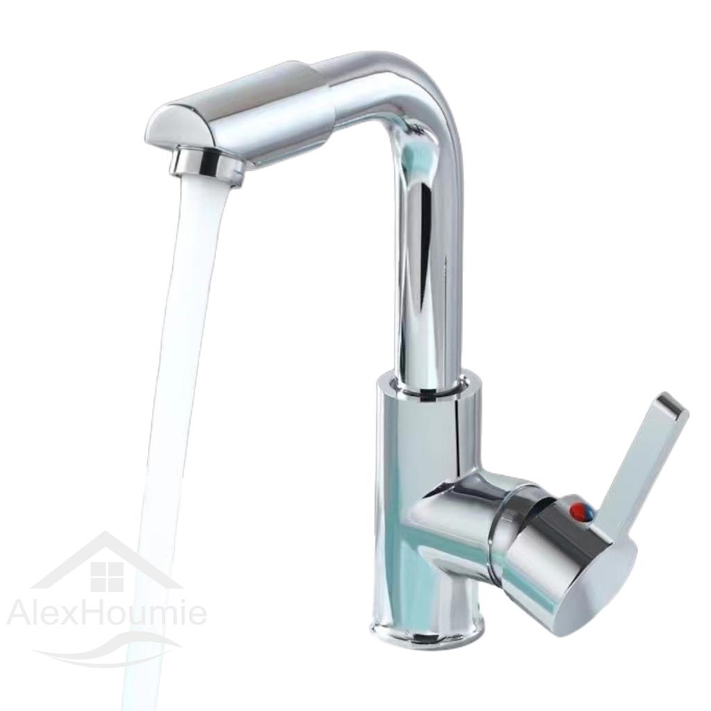 Cold and Hot Water Faucet In Bathroom New Type Washbasin Faucet Sink Faucet Singel Handel Single Hole Deck Mounted Chrome