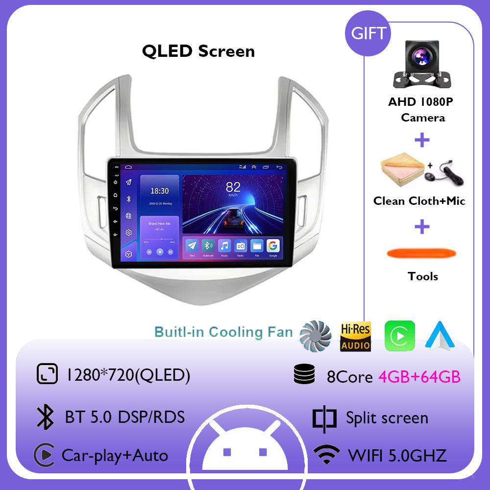 9" Android 14 Car Radio Video Player For Chevrolet Cruze J300 J308 2012 2013 2014 2015 GPS DSP Serero Auto Carplay 8G 256G