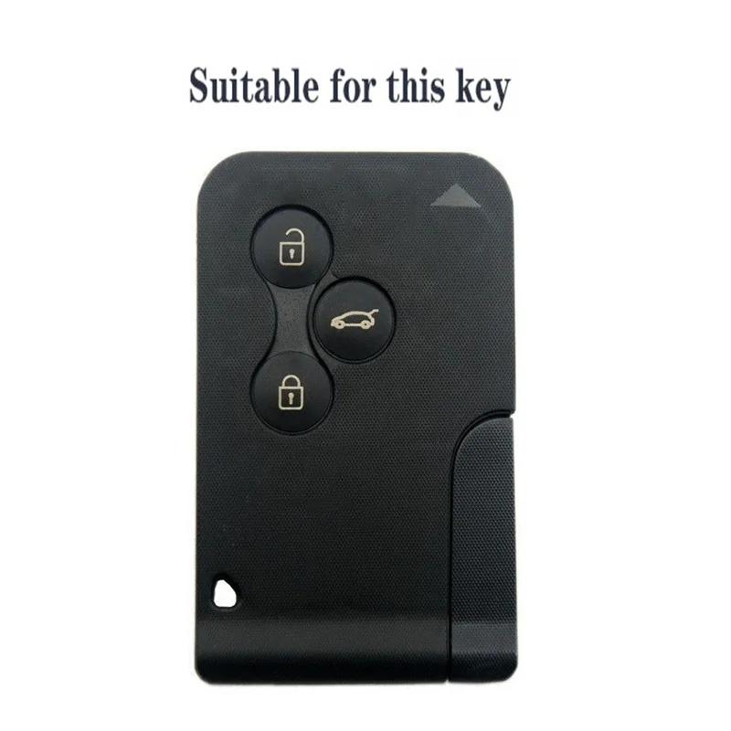 For Renault Kadjar Captur Clio Megane 2 3 4 Rs Koleos Logan Scenic Duster Card Accessories 3 Button Silicone Car Key Case Cover