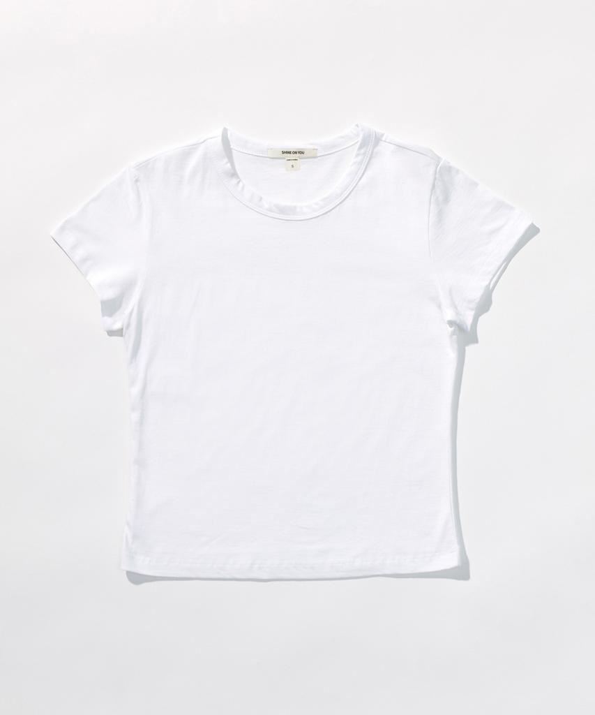 SHINE ON YOU Cotton Basic T-Shirt_ White