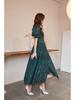 2025 V-Neck French Retro Summer Dress - Slimming A-Line Puff Sleeve Princess Style