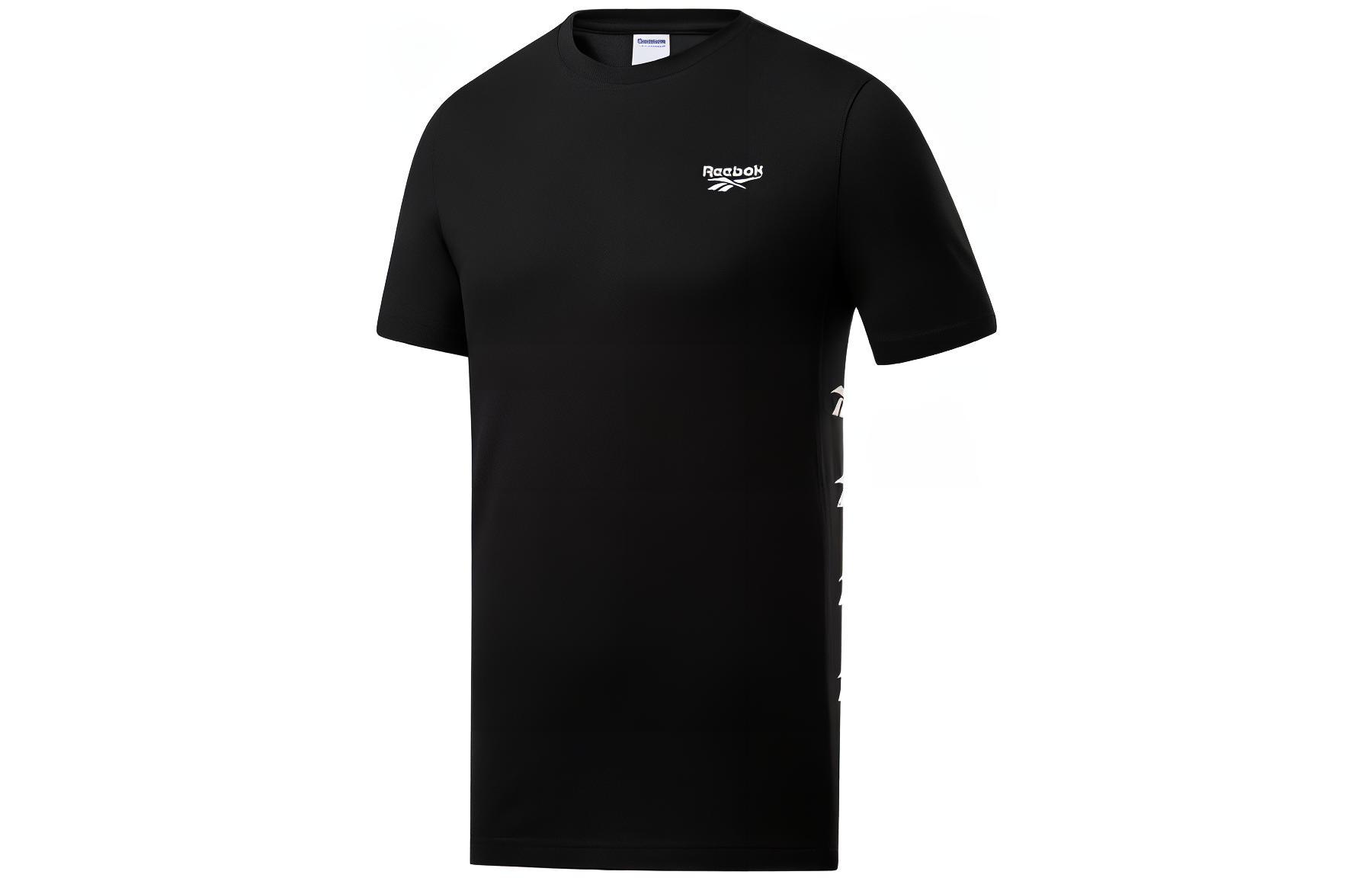Reebok T Shirts Unisex Black Crew Neck Moderate Straight Fit FK2516 L