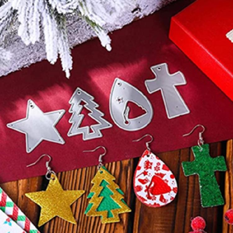 Christmas Earrings Metal Cutting Dies Card Embossing DIY Photo Album Template