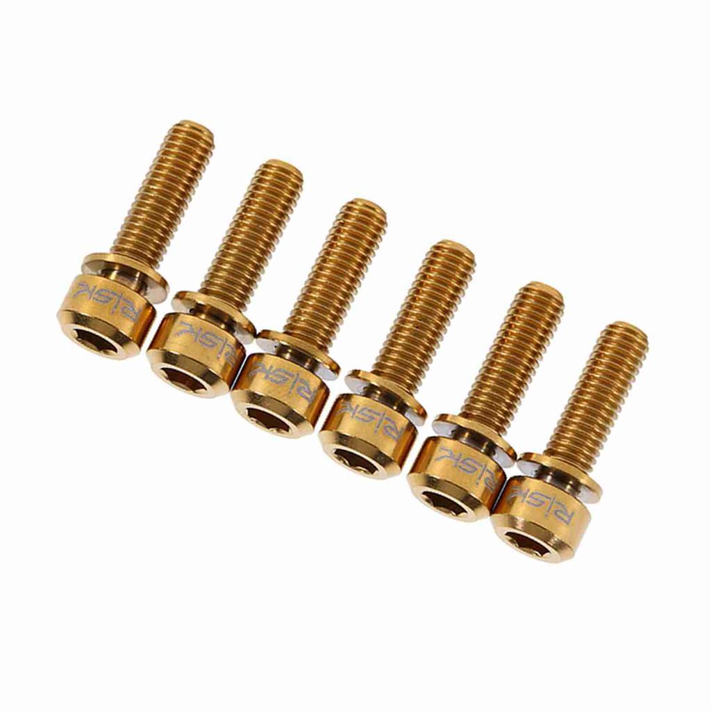 6 Pieces Mountain Bike M5 X 18mm Stem S Screw With Washer( )