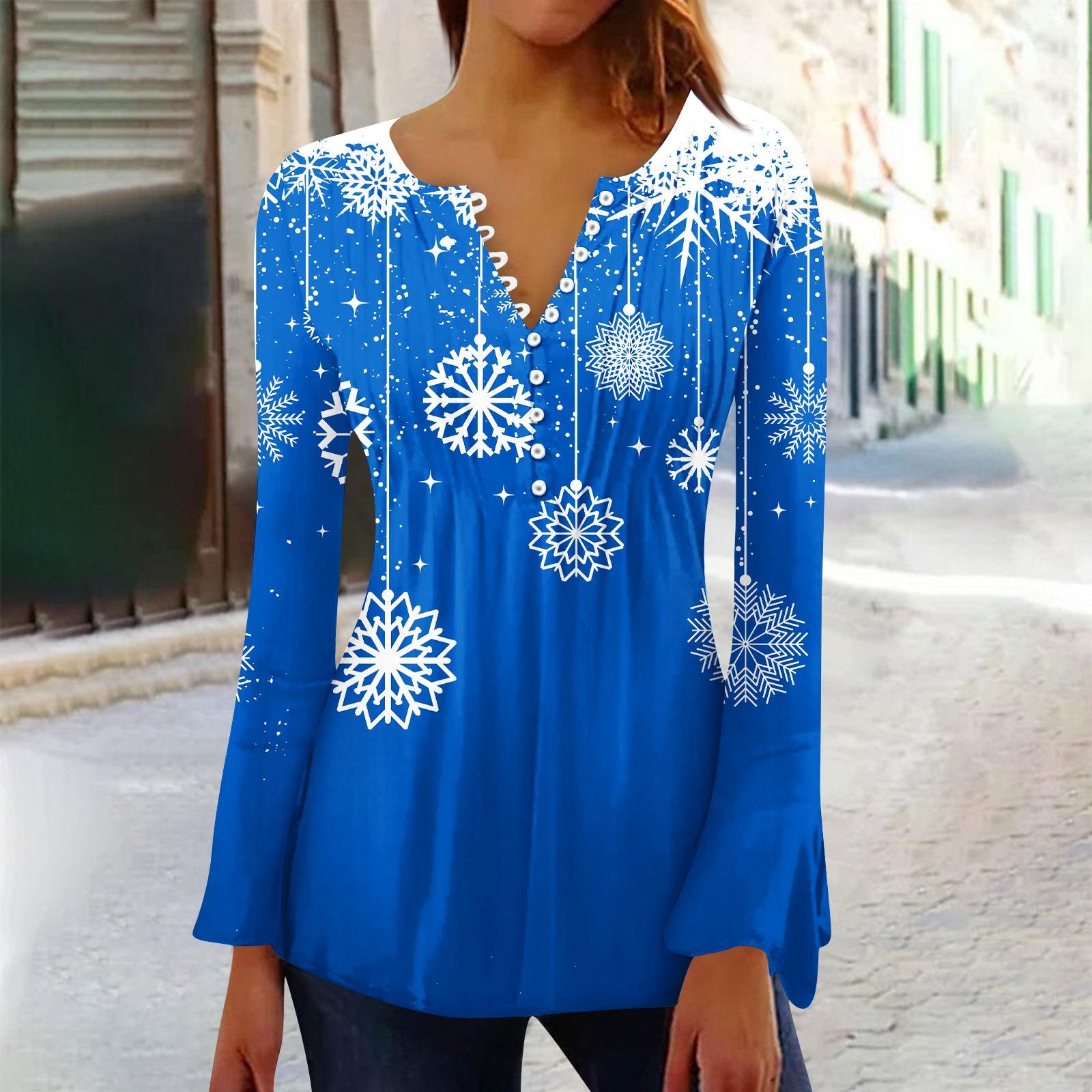 

Рубашки на пуговицах для женщин, туники с принтом, топы, нарядные повседневные блузки с длинными рукавами и V-образным вырезом в виде колокольчика L винный