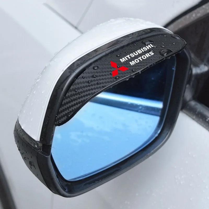 2PCS Side Mirror Rain Eyebrow for Mitsubishi Compatible with All Models Pajero Outlander Lancer Rearview Mirror Rain Shield Acce AV2