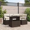 5-piece Garden Sofa Set In Brown Poly Rattan, 2-seater Garden Sofa In Brown Poly Rattan 3348814