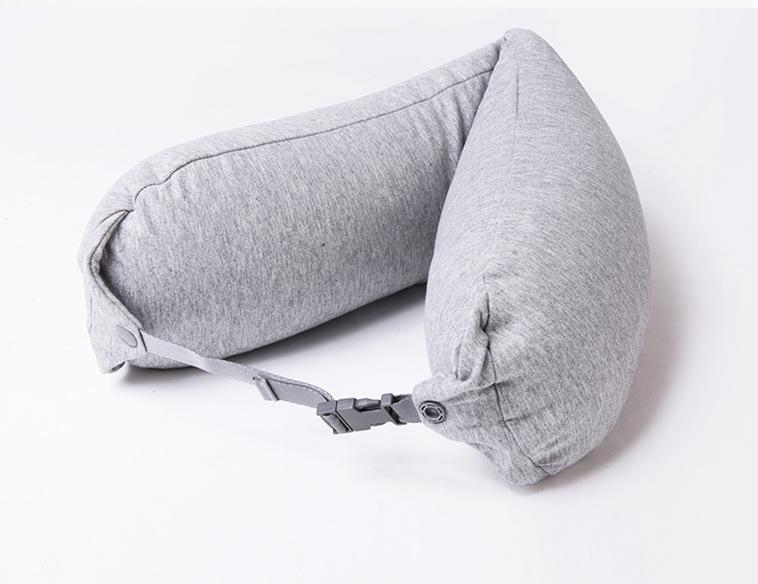 Particle U-Shaped Hooded Neck Pillow: Multi-functional, Light-Blocking, Breathable, for Airplane Nap & Lumbar Support