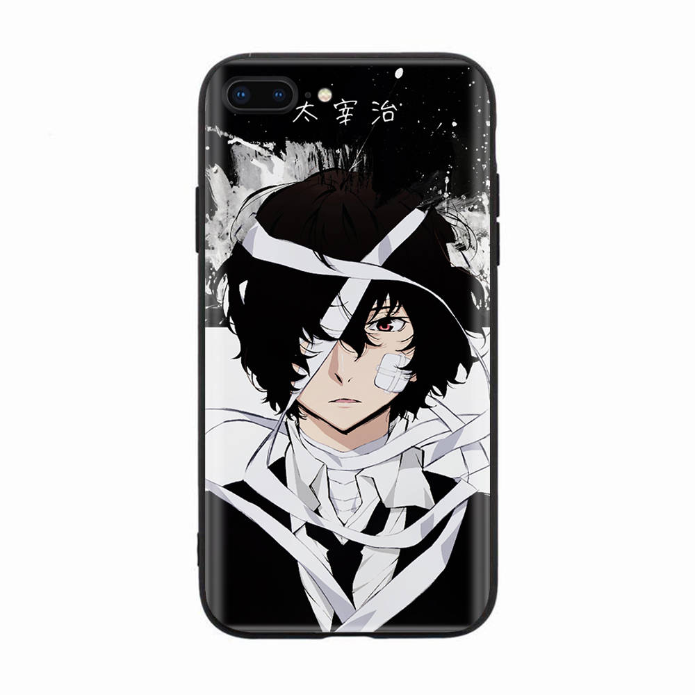 Black Case for Xiaomi Redmi 13C Note 9 iPhone XR 7 8 14 15 11 12 13 X XS Pro Max Samsung A25 S23 S24 FE Ultra Plus Dazai Osamu