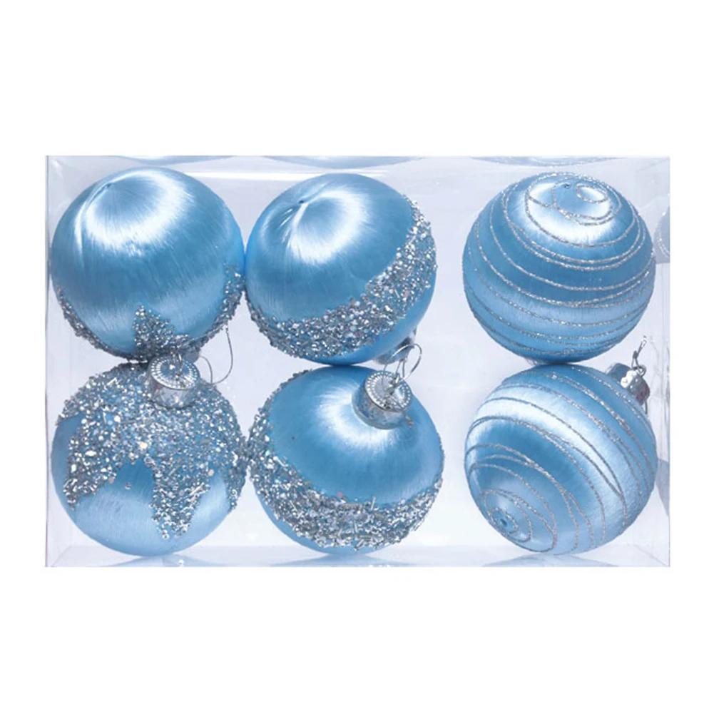 6PCS 6/8CM Silk Sequin Christmas Ball Christmas Ball Decoration Xmas Tree Pendent Ornaments For Wreaths Garlands Ball Paintings