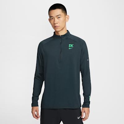Nike T Shirts Men s Dark Green Stand Collar Moderate Straight Fit XL