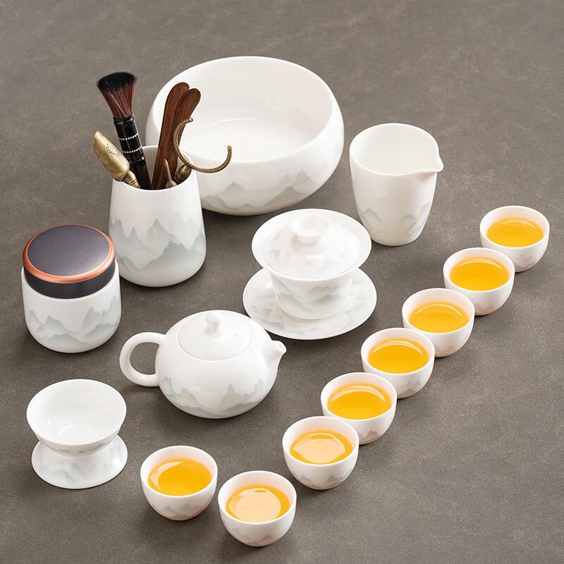 Hanyou Mutton Fat Jade Kung Fu Tea Set