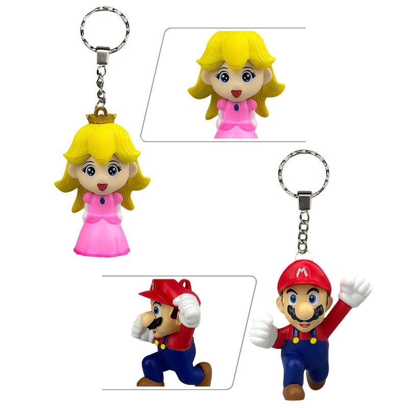 Portachiavi Ciondolo Action Figure in PVC Principessa Peach di Super Mario con Design a Cartone Animato