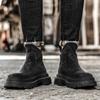 Pánské Luxusní Retro Chelsea Boty Platformová Podrážka Pánské Ležérní Chelsea Boty Nové Silná Podrážka Boty z Pravé Kůže Pohodlné Hřejivé