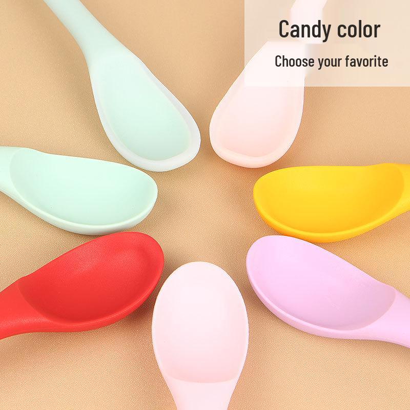 Silicone Baby Spoon - Drop-Resistant, High-Temperature Resistant, Child-Friendly Dessert & Stirring Spoon  