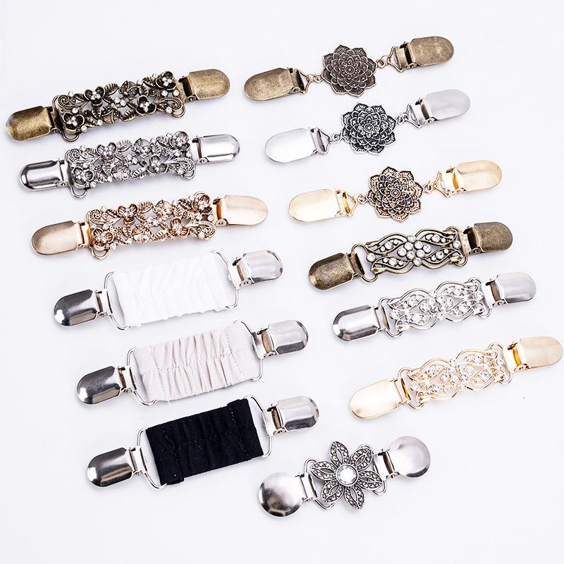 Vintage European & American Shawl Clip: Women's Diamond Sweater, Scarf, Brooch & Collar Alloy Accessories