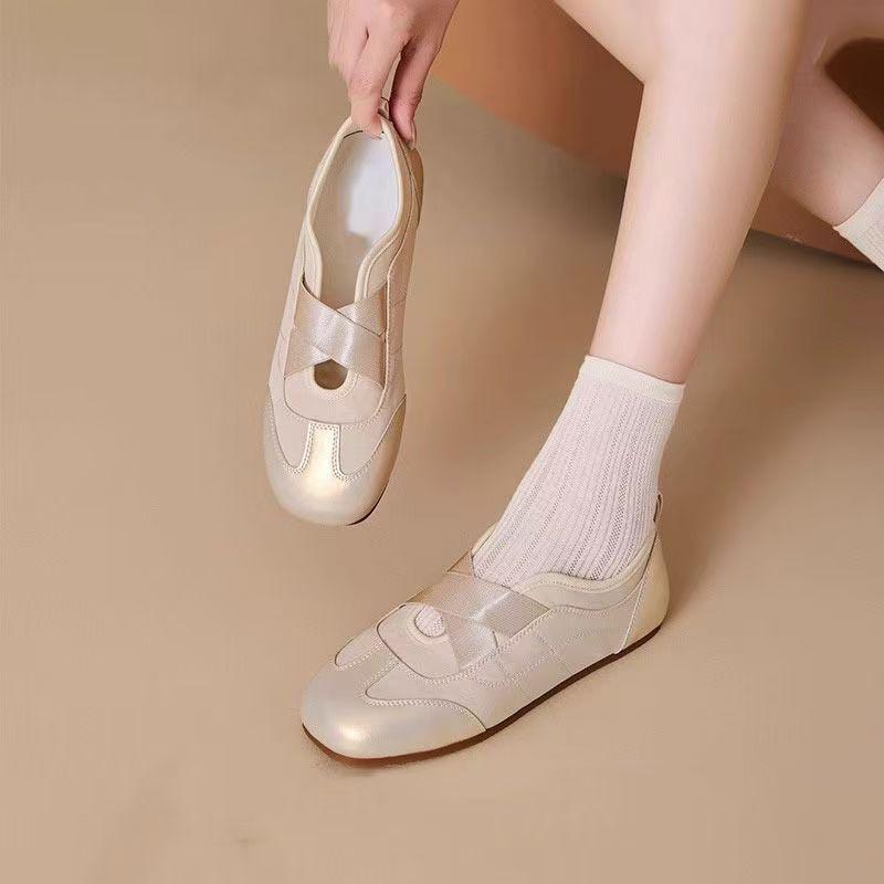 French Inner Height Increase Shallow Mouth Flat Sole Shoes Women's Autumn Casual Versatile Breathable Sports Shoes Ballet Mary Jane Shoes