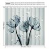 1pc Elegant Blue Flower Shower Curtain with Hooks - Artistic Floral Design for Bathroom Decoration, Suitable for Home and Hotel