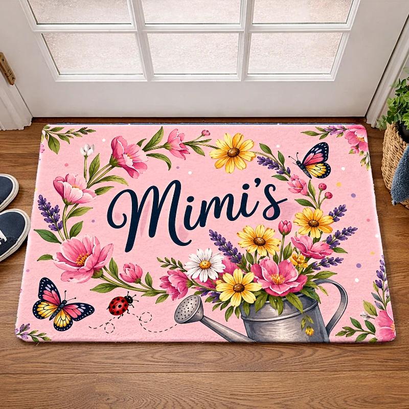 1Pcs Anti Fatigue Kitchen Rugs,Floral Butterfly Print Waterproof Non-Slip Thick Cushioned Kitchen Mat Heavy Duty Comfort Standing Mat for Kitchen