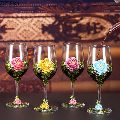 350ml Crystal Glass Red Wine Glass Birthday Wedding Party Wine Champagne Glass Nordic Family Goblet Bar Wine Glass Set Gift Box