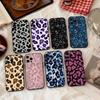 Leopard Print Color   Phone Case For iPhone 17,16,15,14,13,12,11 Plus,Pro Max,XS,Soft Silicone Black Cover