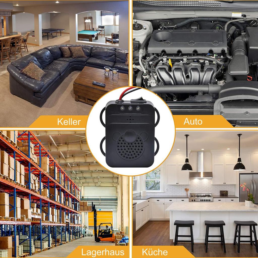 Mårskremmer, Effektiv mårskremmer bil med ultralyd og LED-blitslysfunksjon, USB- eller batteridrevet, Egnet for lastebiler, hjem osv.