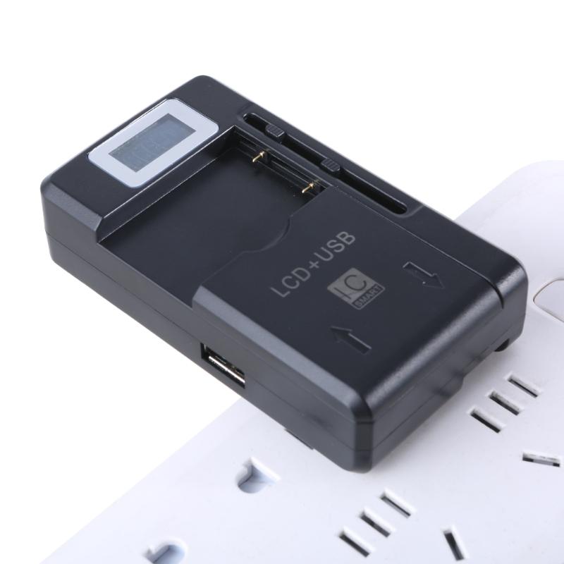 LCD Display Wall Travel Charger Support USB Double Output for Mobile Phone Camera Battery Fast Charging Dock