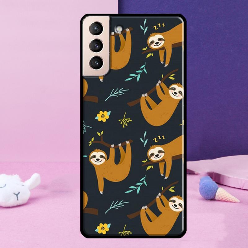 Sloth Cute Animal Phone Case For Samsung Galaxy S25 S24 Ultra S9 S10 S20 S21 S22 Plus S23 FE S24 FE Cover