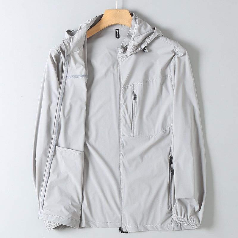 Men's Lightweight Breathable Sun Protection Jacket for Summer Outdoor Casual Wear with Hood, Cool and Trendy