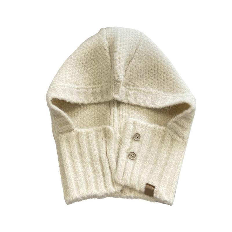 

Уникальная вязаная шапка, шапка-балаклава, пуловер, повседневная уличная одежда, шапки-бини, реквизит для фотосессий, женская, мужская, дышащая вязаная шапка бежевый