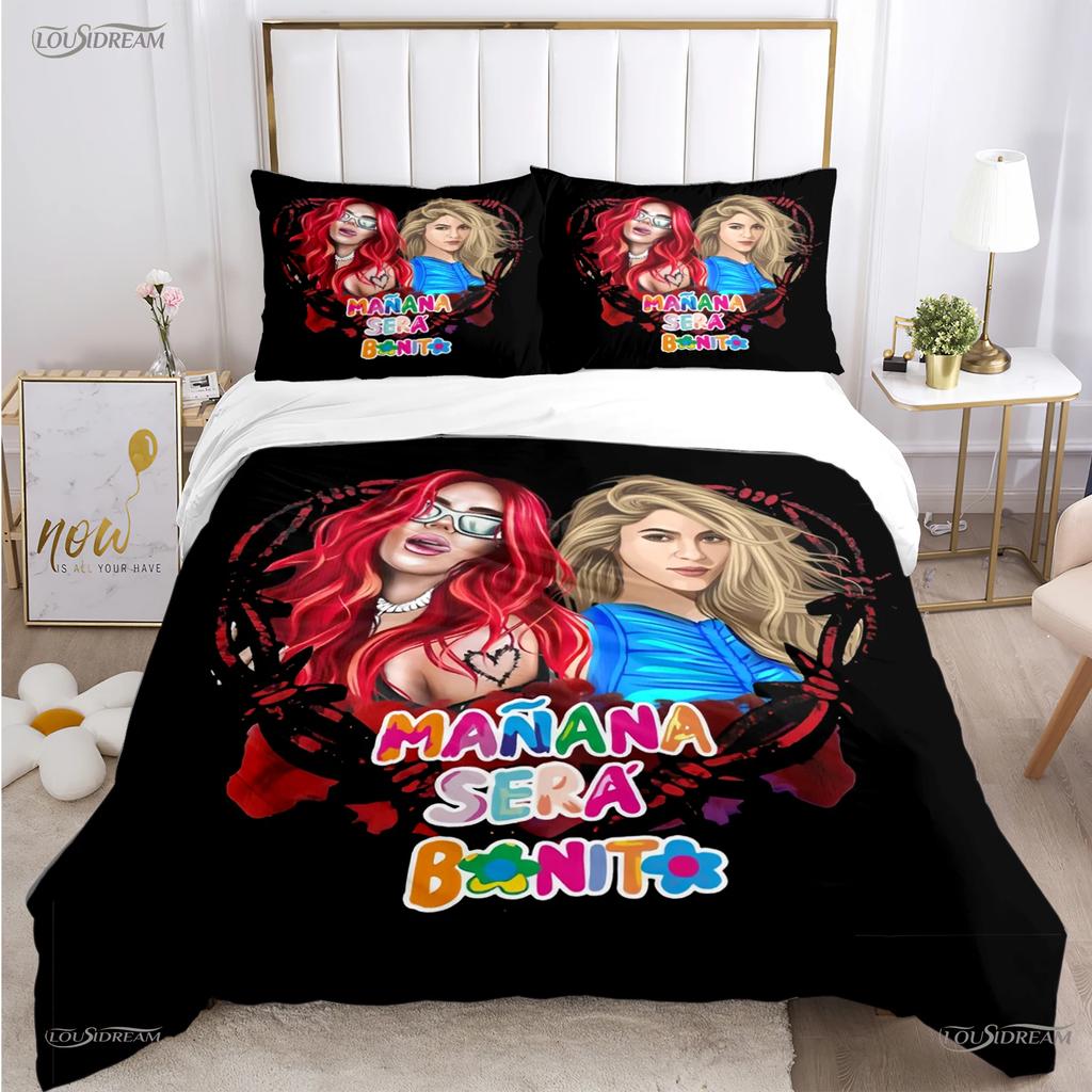 Comforter Casal Karol G Sexy Singer All Season Comforter Bedding Set Soft And S Single/Double/Queen/King
