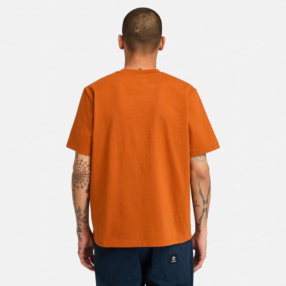 Timberland Men's Short Sleeve Woven Badge T-Shirt, Umber L (TB0A42P58881)