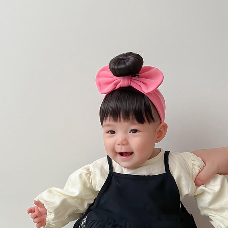 New Year Christmas Infant Baby Girl Hair Accessories Wig Hat 0-1Y Newborn Children Kids Girls Bow Cosplay Headbands Headwear