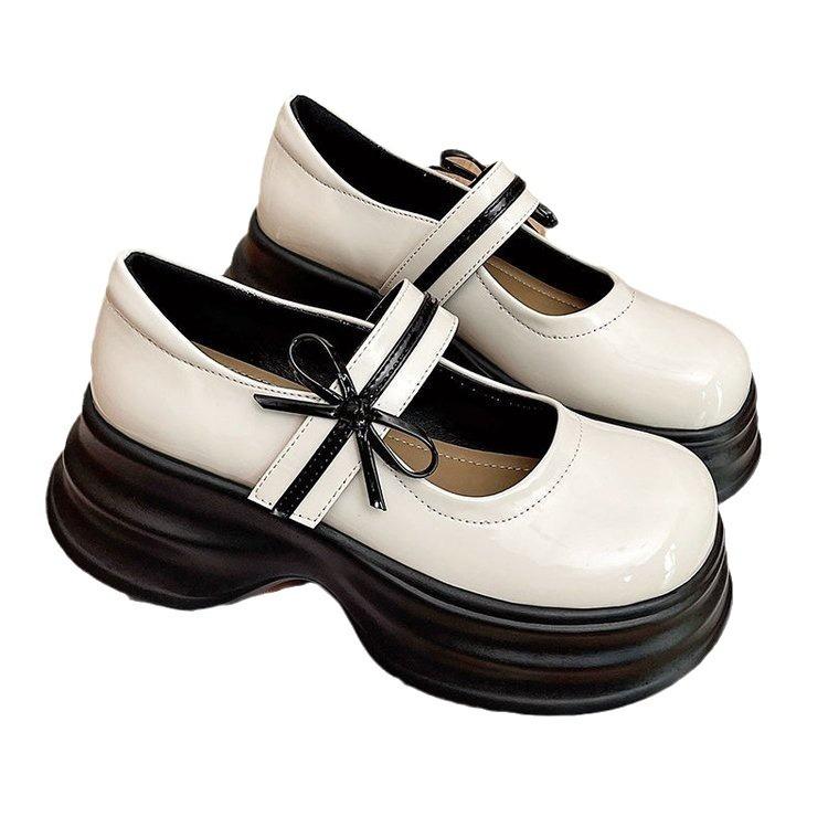 

Женские туфли в стиле Лолиты, милые туфли-лодочки из лакированной кожи с бантом, туфли для невесты, свадебного костюмированного костюма, праздничное платье ShoesG 40 бежевый