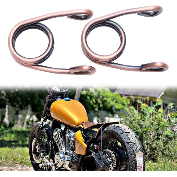 Motorcycle Black Pair 2" Scissor Clip Type Solo Seat Spring Bronze