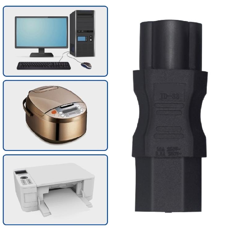 Small PDU Power Adapter, C6 to IEC320 C15 Female Connectors IEC320 C15 to C6 Cloverleaf Power Adapter for Travel Use