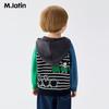 M.Latin Boys' Hooded Contrast Raglan Sweater