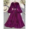 Lantern Long Sleeve Chiffon Dress Elegance Large Swing Trip Shoot