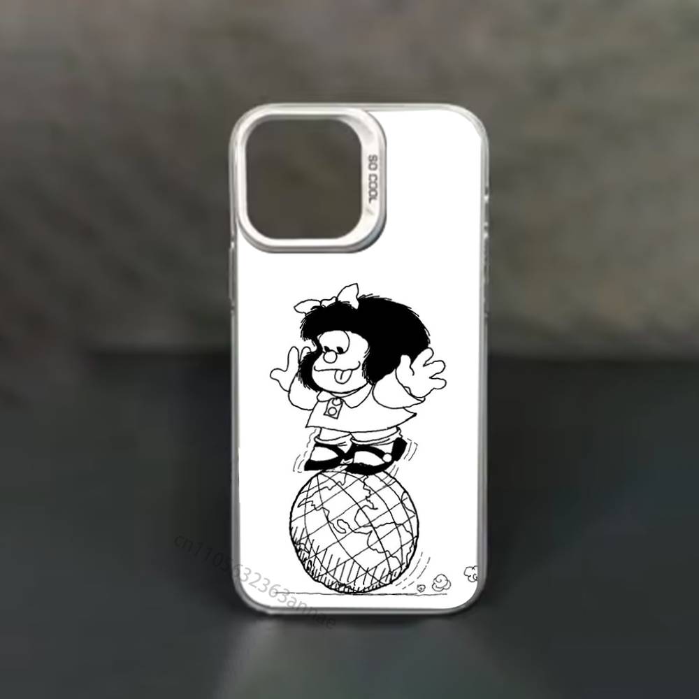 Funny M-Mafalda Phone Case for iPhone 15 16 Pro Max  Air SE 11 13 Pro 14 Plus 12 11Pro 15Pro Max 16e Cover
