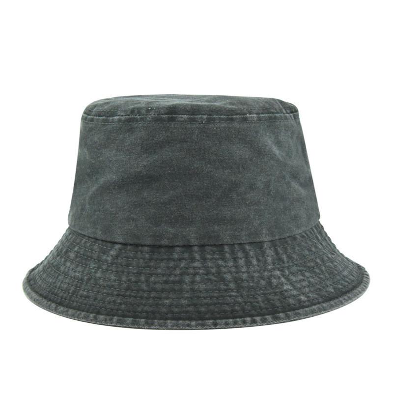 Vintage Baumwolle Fischerhut Unisex Sonnenhut Outdoor Bucket Hat Vier Jahreszeiten Canvas Kappe Fh301-1 Schwarz