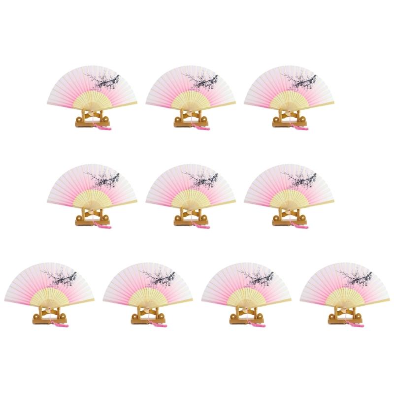 

Set Of 10 Handmade Fan Ancient Chinese Dancing Fans For Outdoor Activity And Home Decoration