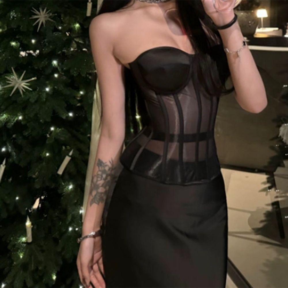 Sleeveless Women Corset Fishbone Camisole with Pads Streetwear Women Vest Sling Top Lady