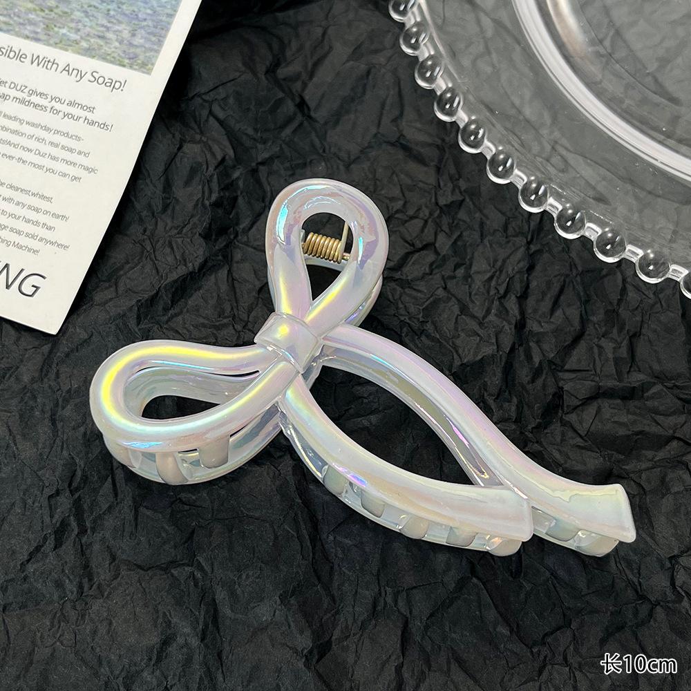 Bow Transparent Hair Clip Women's Jelly Color Shark Clip Dazzling Fashion Hair Accessories