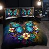 3Pcs Bohemian Butterfly Bedding Duvet Cover Set Luxury Butterfly Bedding Quilt Set Butterfly Themed Elegant Bedroom Decor